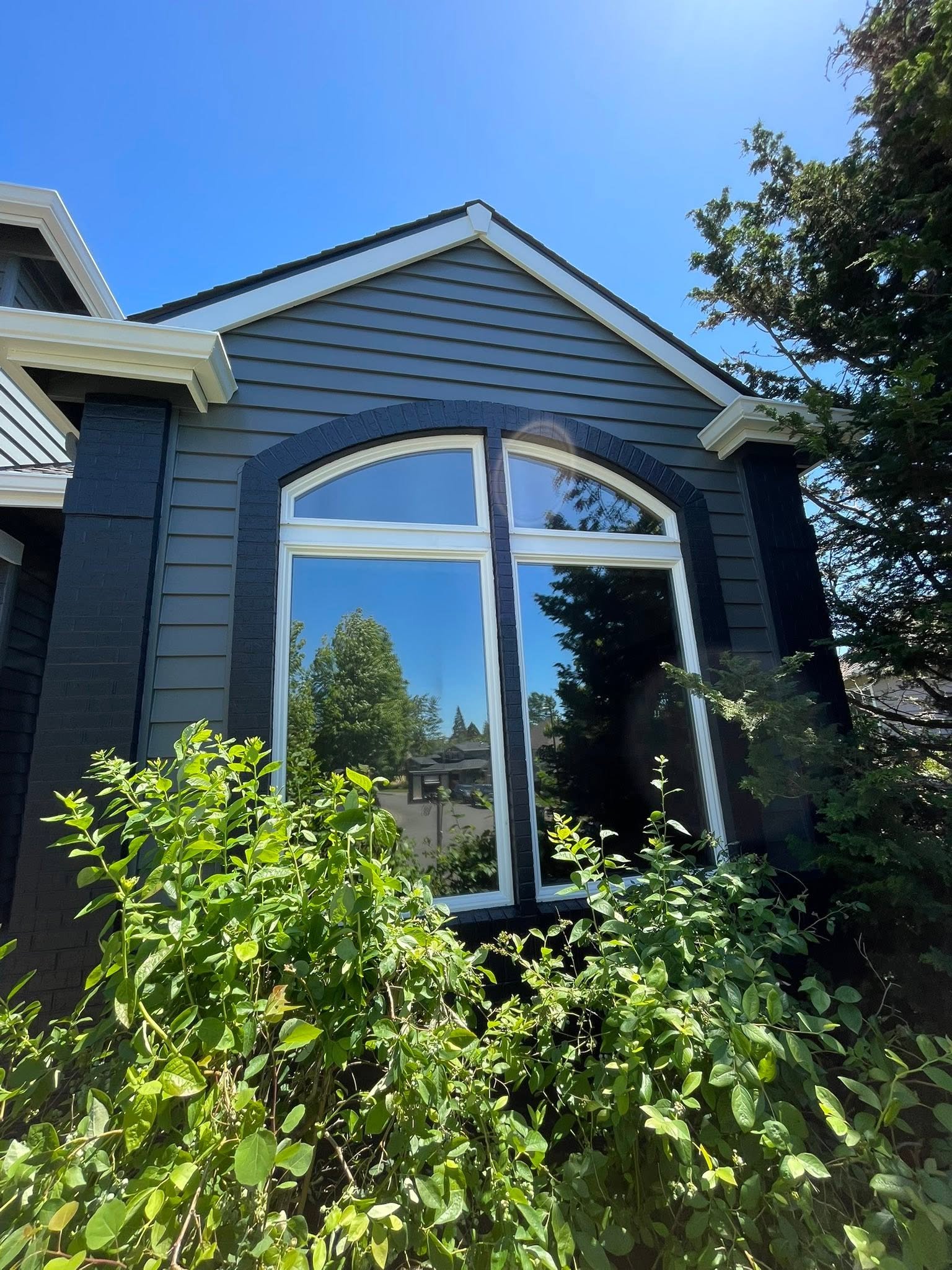 Detailed exterior trim and siding painting